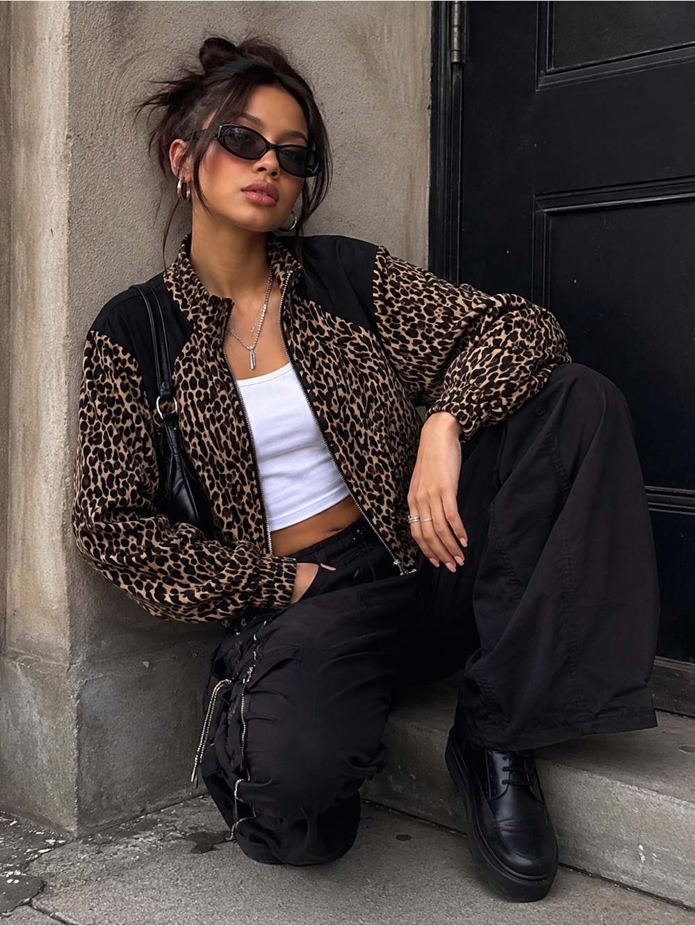 Leopard‎ Print Jacket Mob Wife Chic Statement Layer Size 1 M/L